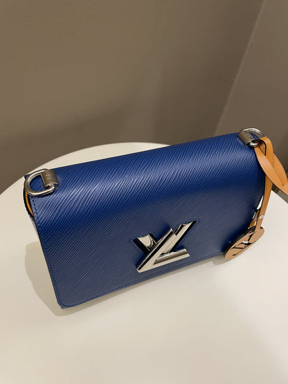 Louis Vuitton Twist MM Bag Blue Epi Leather