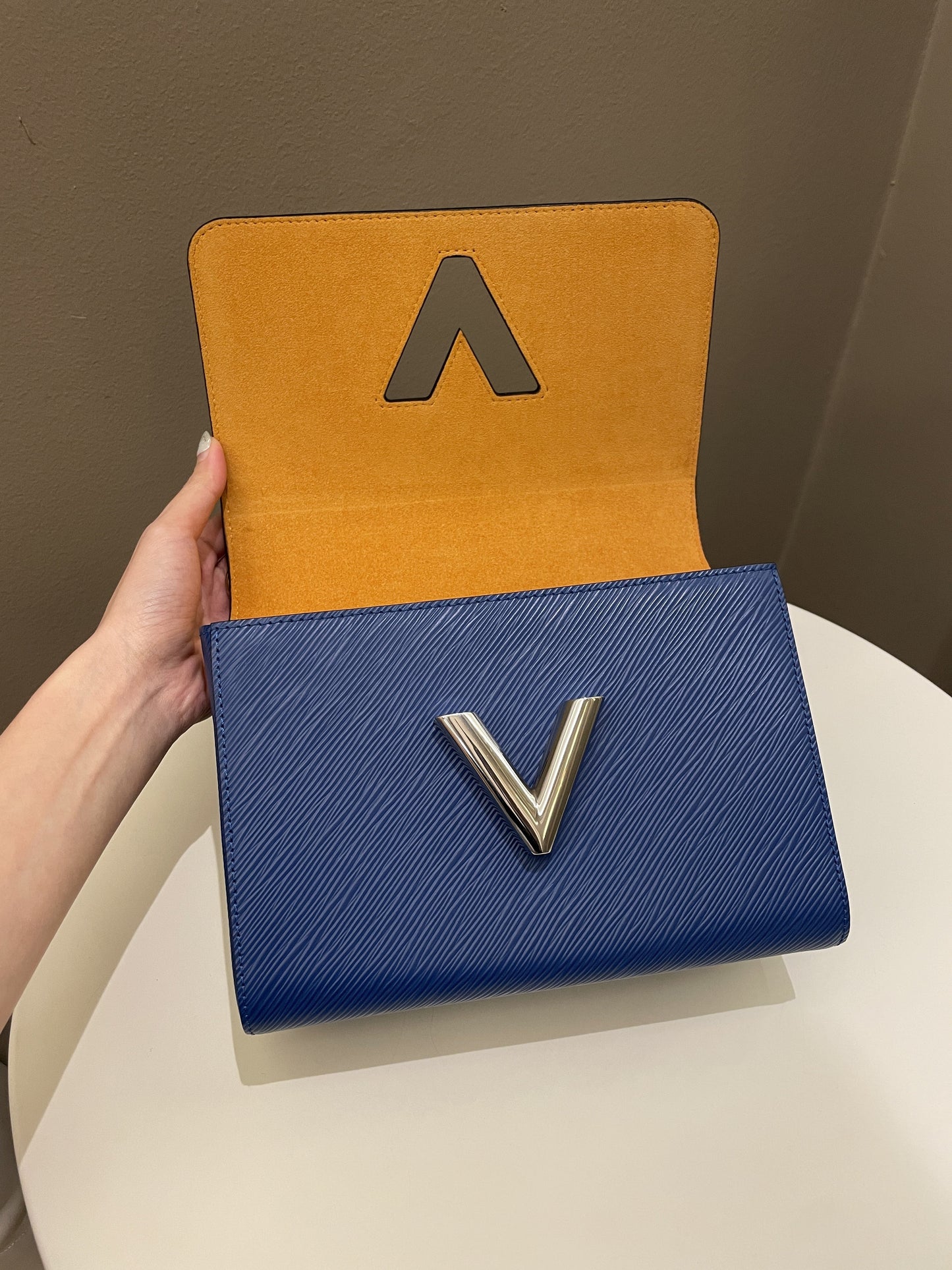 Louis Vuitton Twist MM Bag Blue Epi Leather