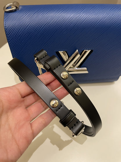 Louis Vuitton Twist MM Bag Blue Epi Leather