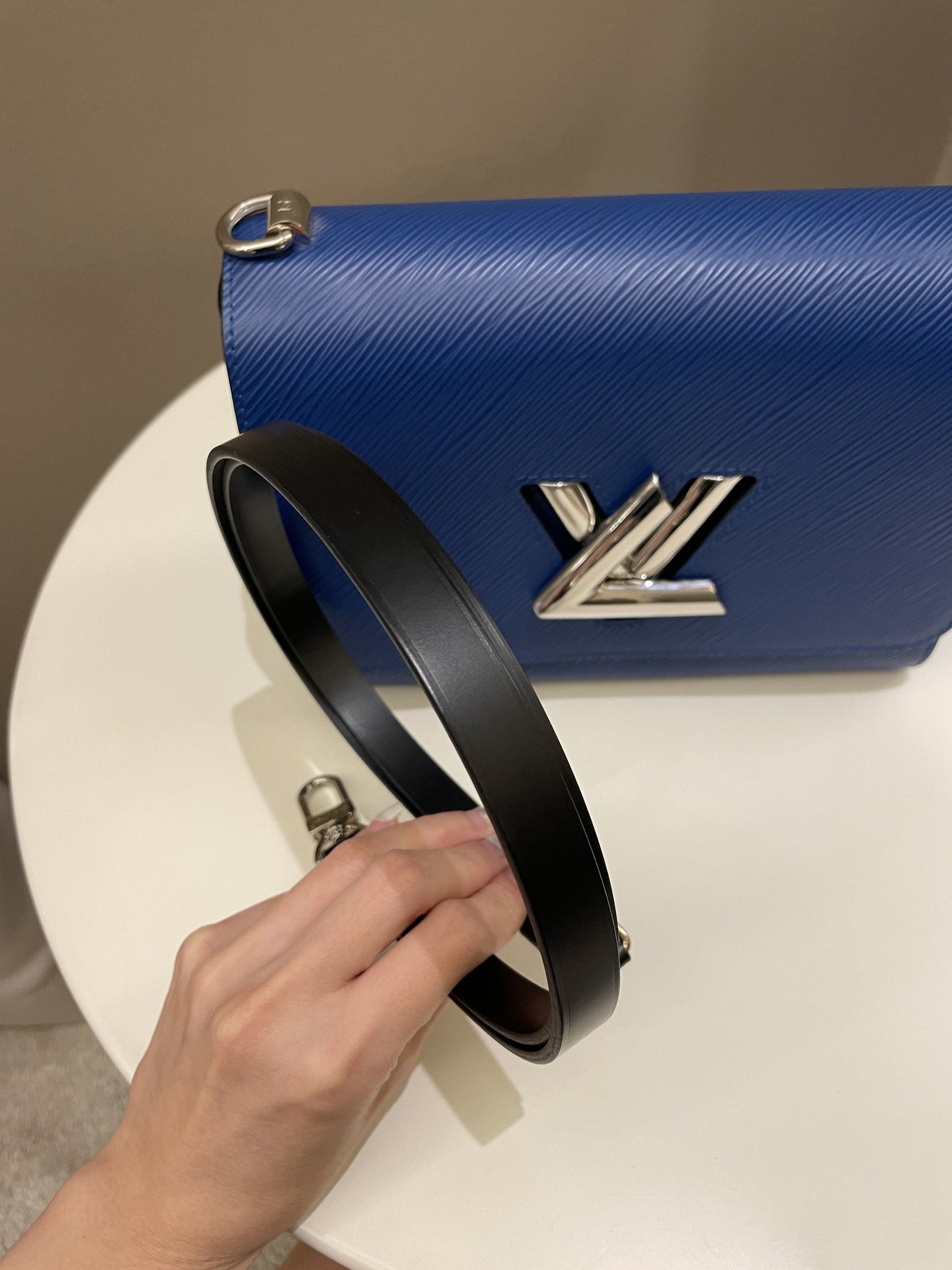 Louis Vuitton Twist MM Bag Blue Epi Leather