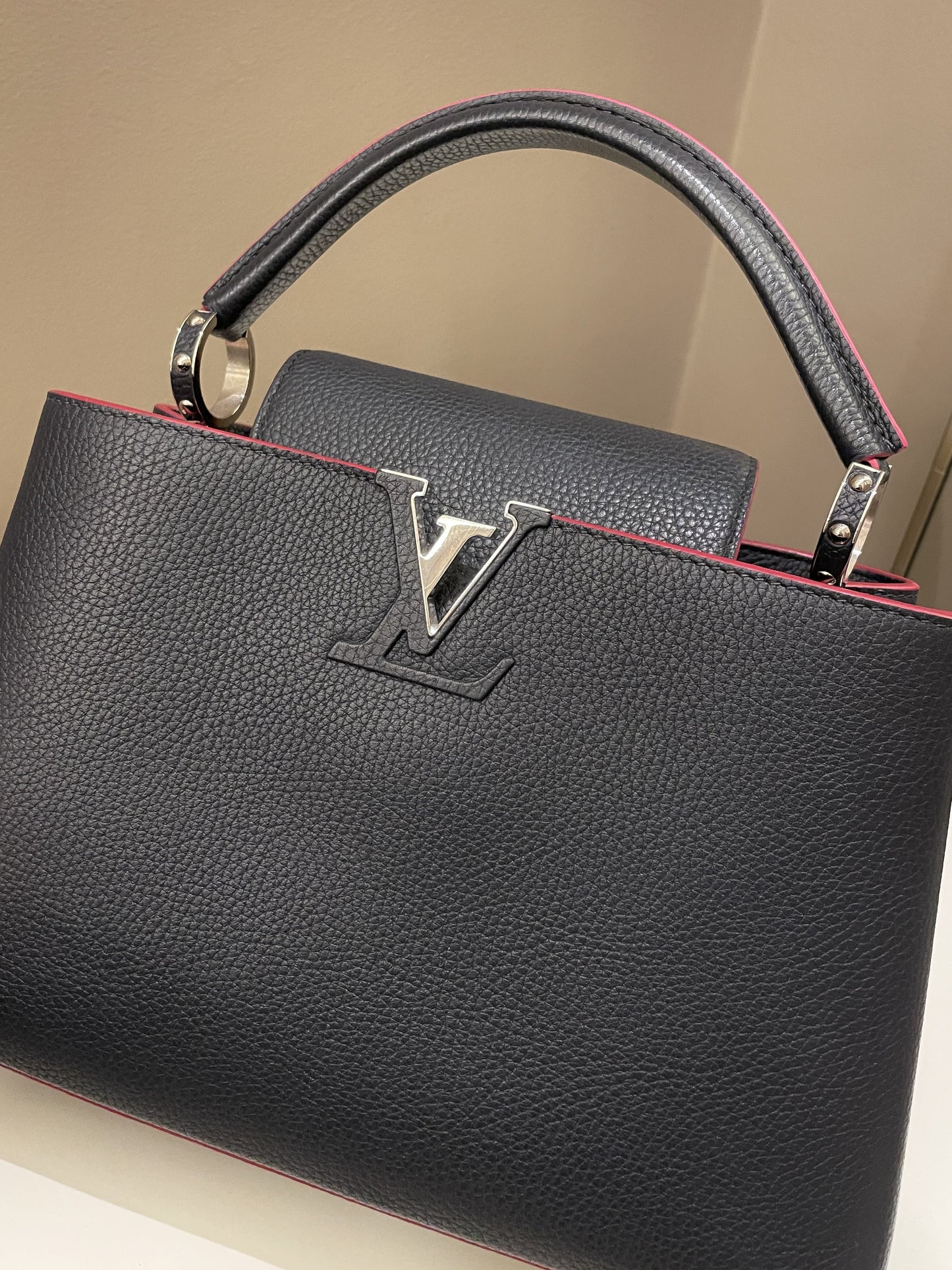 Louis Vuitton Capuccine Midnight Grainy Leather