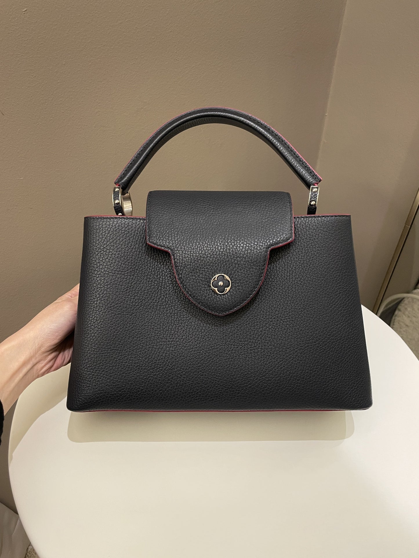 Louis Vuitton Capuccine Midnight Grainy Leather