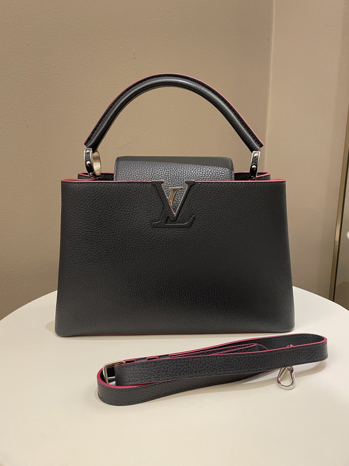 Louis Vuitton Capuccine Midnight Grainy Leather