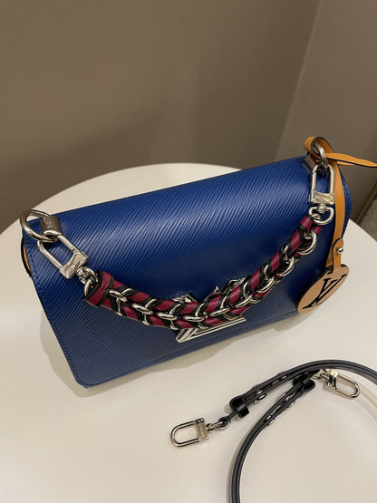 Louis Vuitton Twist MM Bag Blue Epi Leather