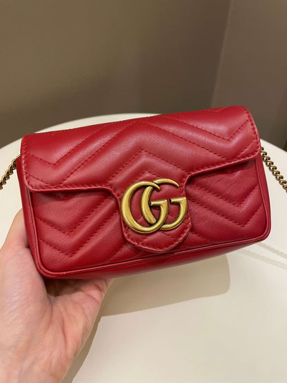 Gucci Marmont Extra Mini Red Lambskin