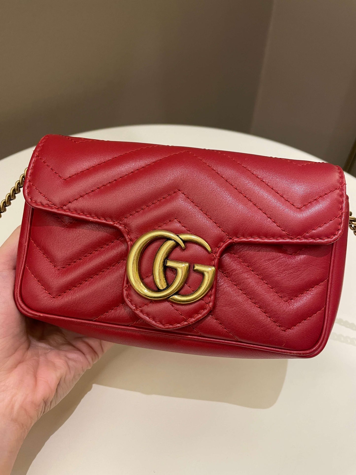 Gucci Marmont Extra Mini Red Lambskin