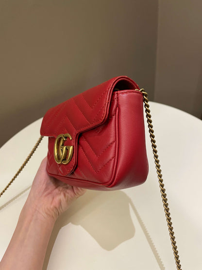 Gucci Marmont Extra Mini Red Lambskin