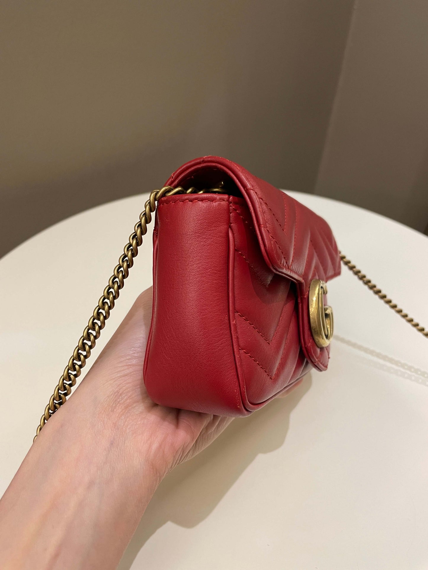 Gucci Marmont Extra Mini Red Lambskin