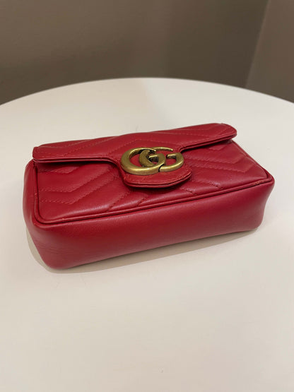 Gucci Marmont Extra Mini Red Lambskin