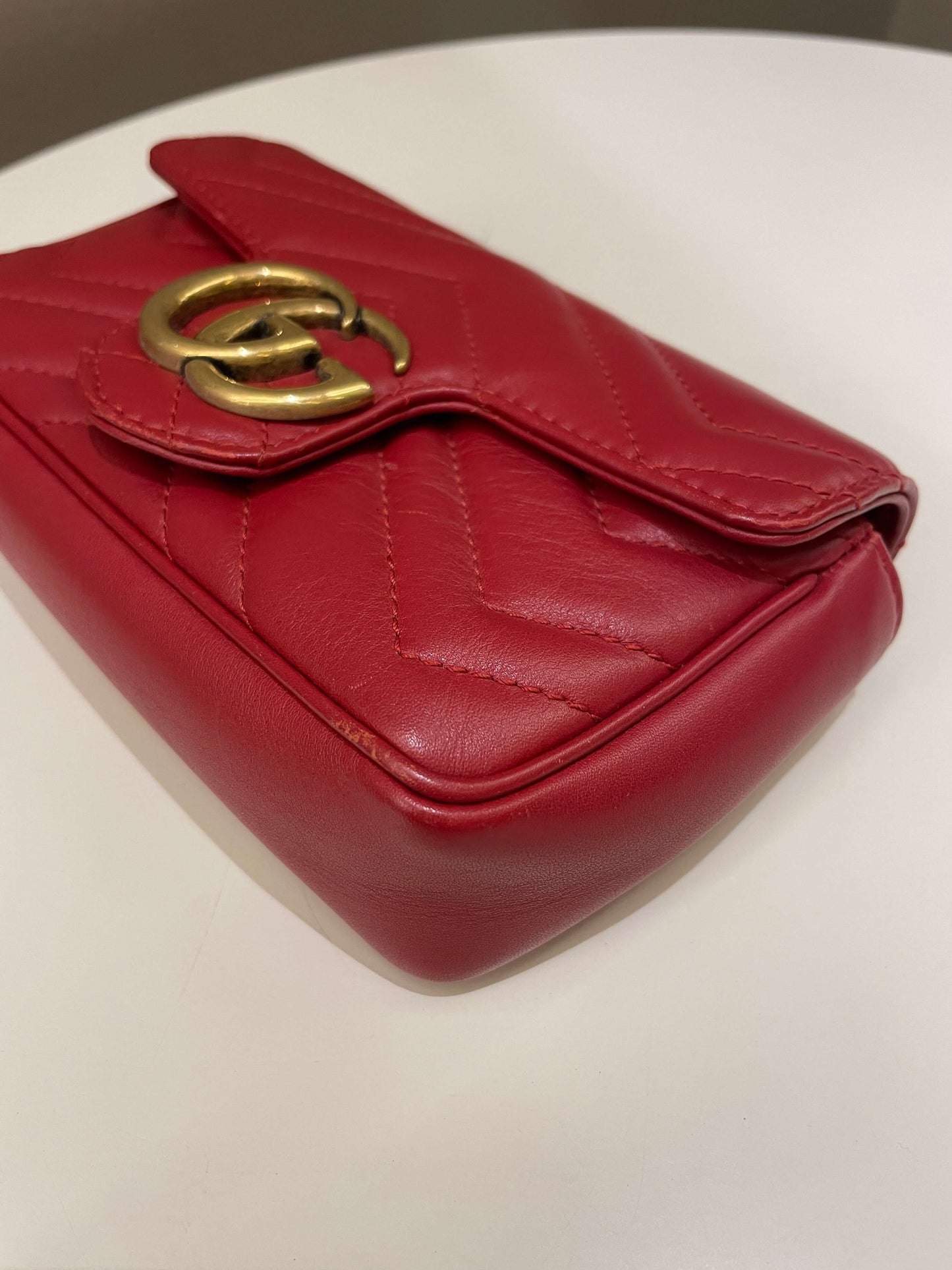 Gucci Marmont Extra Mini Red Lambskin