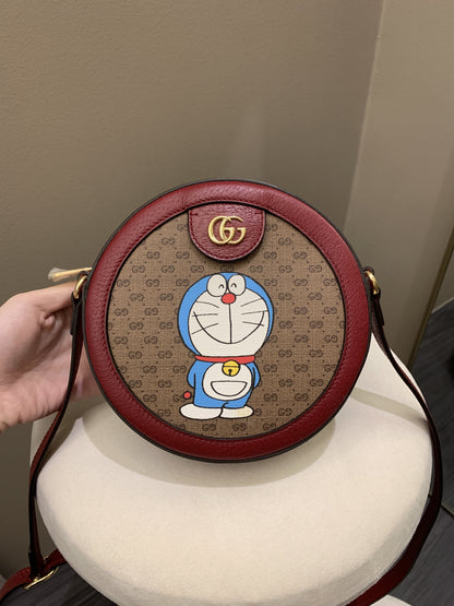 Gucci Doraemon Fujiko-Pro Mini GG Round Bag Gg Mini Coated Canvas