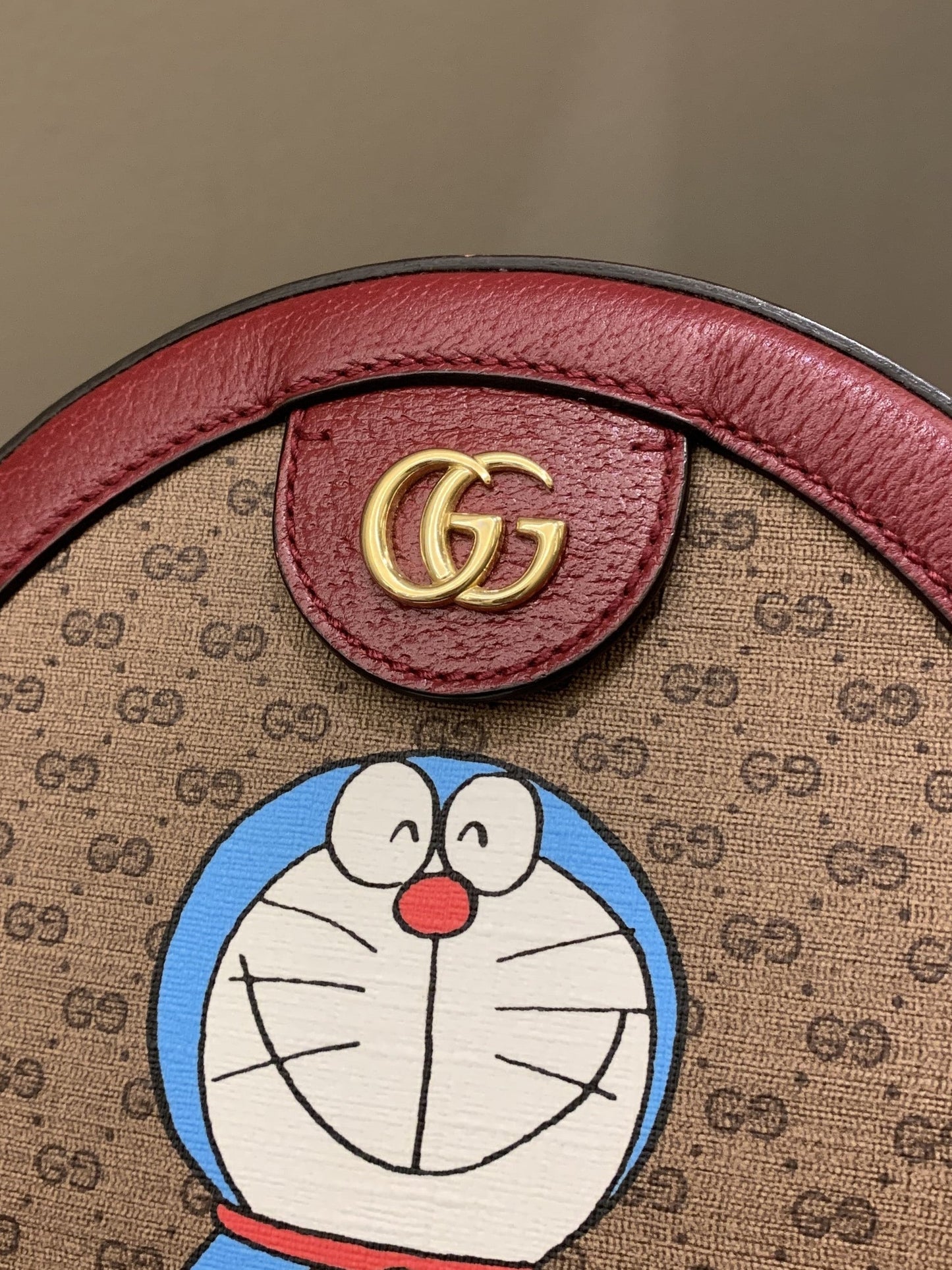 Gucci Doraemon Fujiko-Pro Mini GG Round Bag Gg Mini Coated Canvas