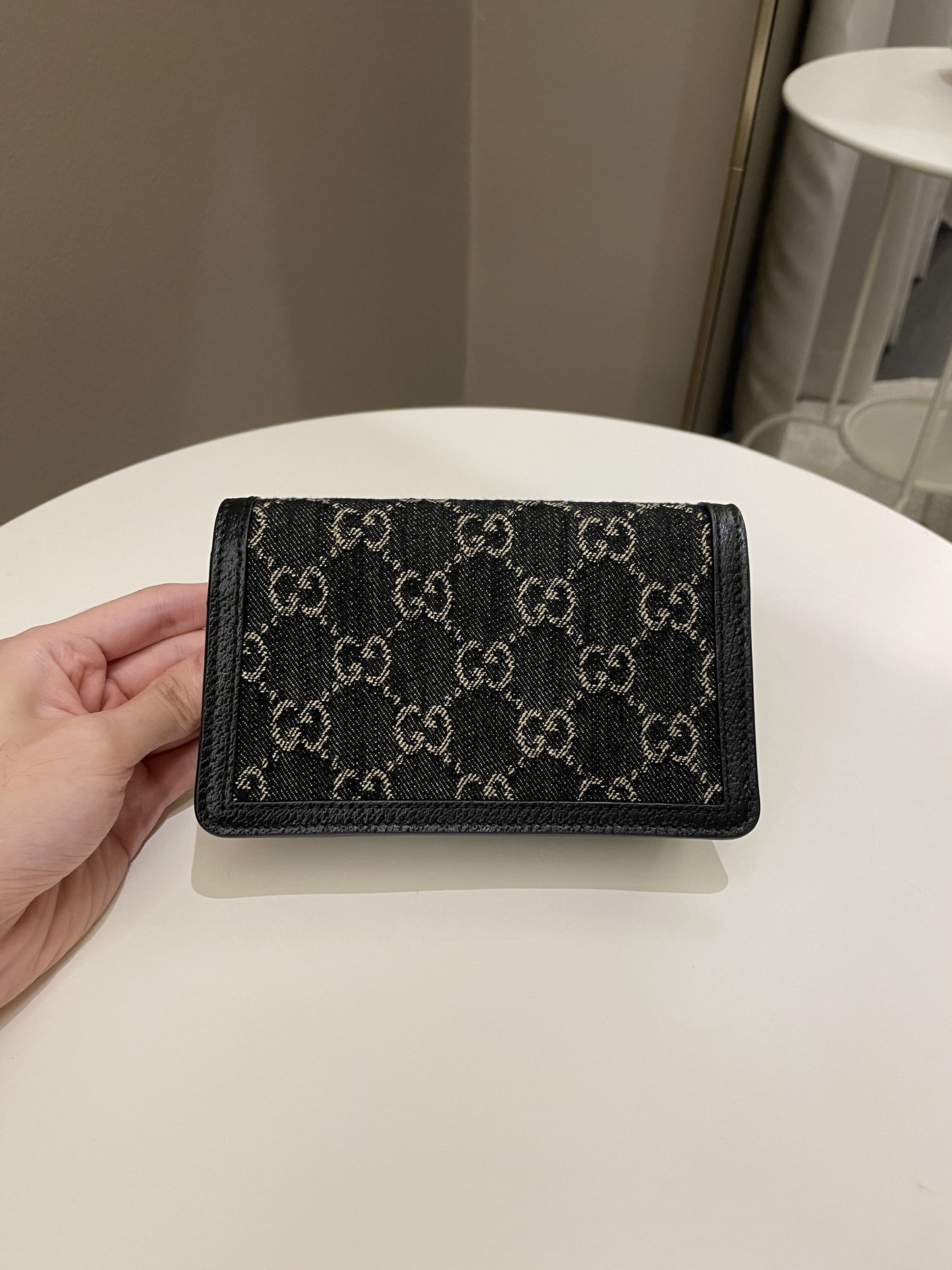 Gucci Dionysus GG Mini Chain Bag Black Denim