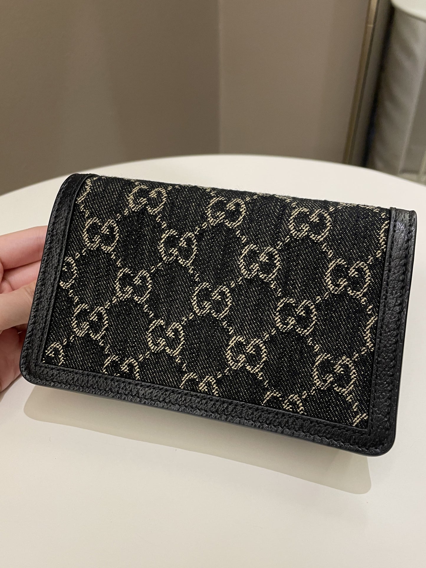 Gucci Dionysus GG Mini Chain Bag Black Denim