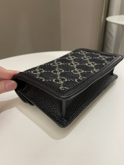 Gucci Dionysus GG Mini Chain Bag Black Denim