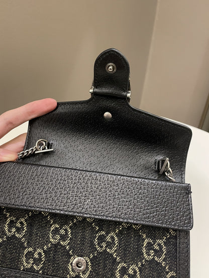 Gucci Dionysus GG Mini Chain Bag Black Denim