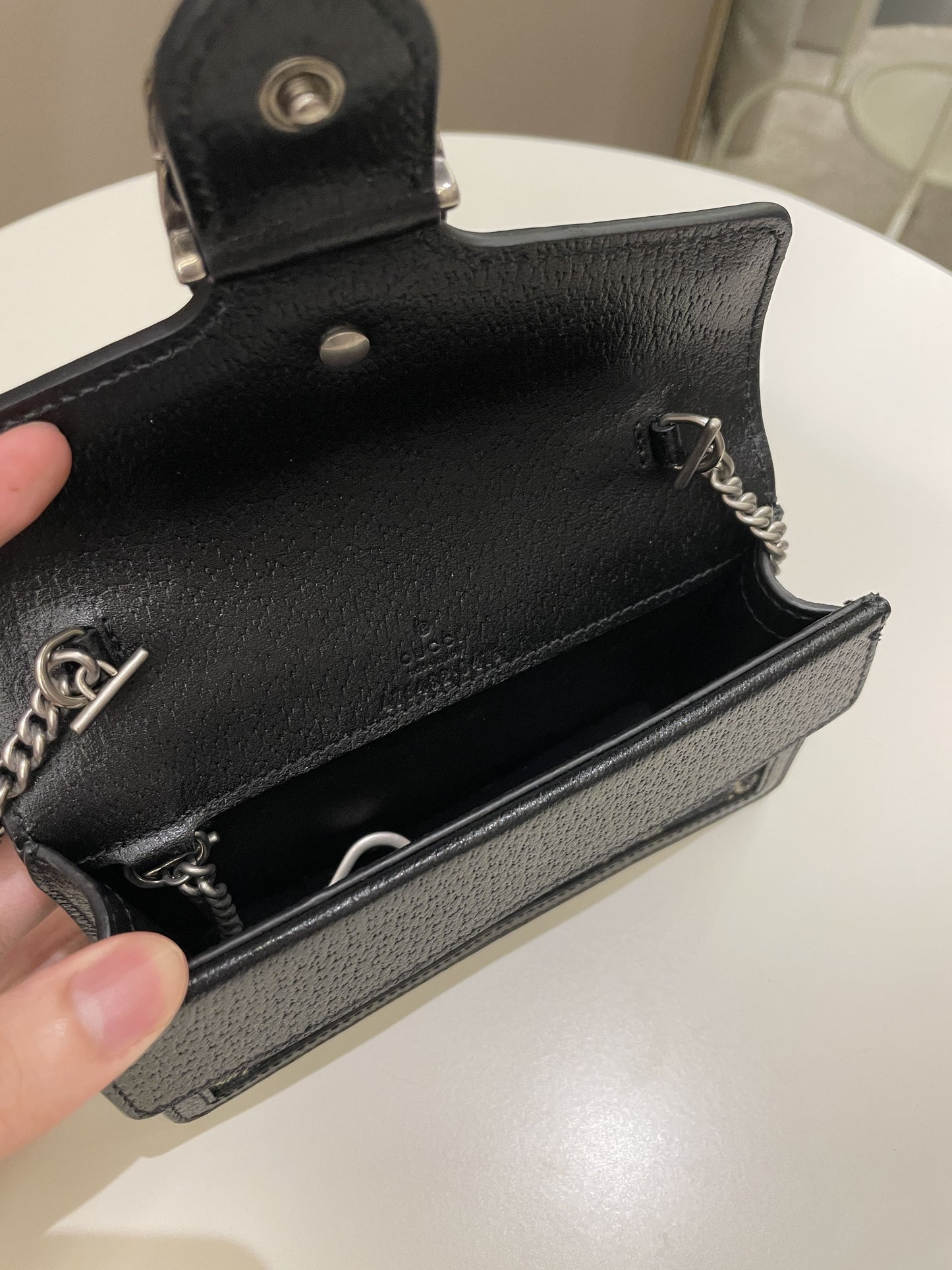 Gucci Dionysus GG Mini Chain Bag Black Denim