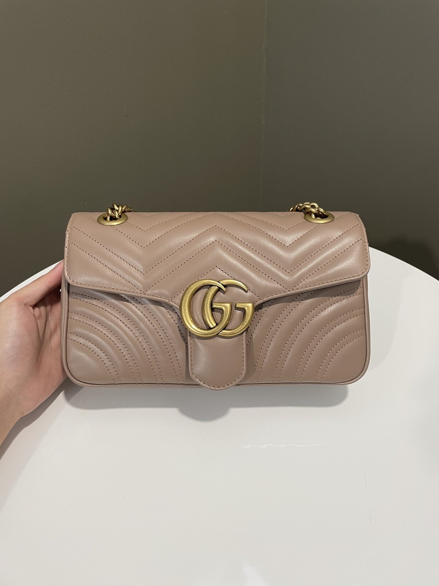 Gucci Marmont Flap Bag Beige