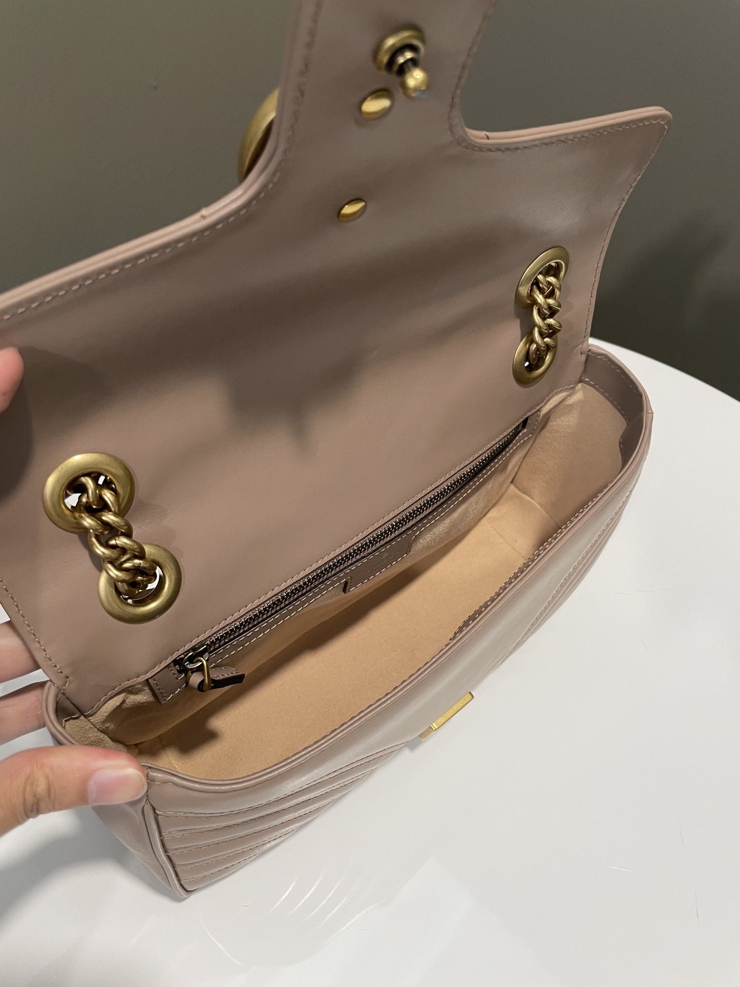 Gucci Marmont Flap Bag Beige