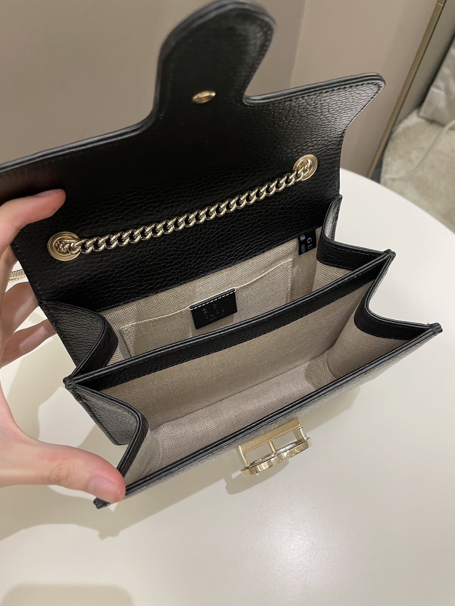 Gucci Interlocking GG Bag Black Grained Leather