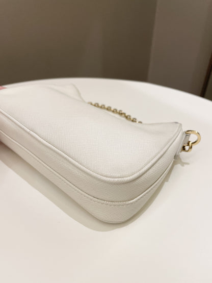 Prada Re-Edition 2005 Shoulder Bag Saffiano Leather White