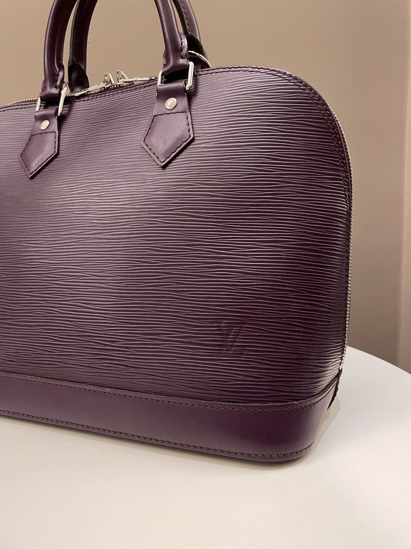 Louis Vuitton Alma Dark Purple Cassis Epi Leather