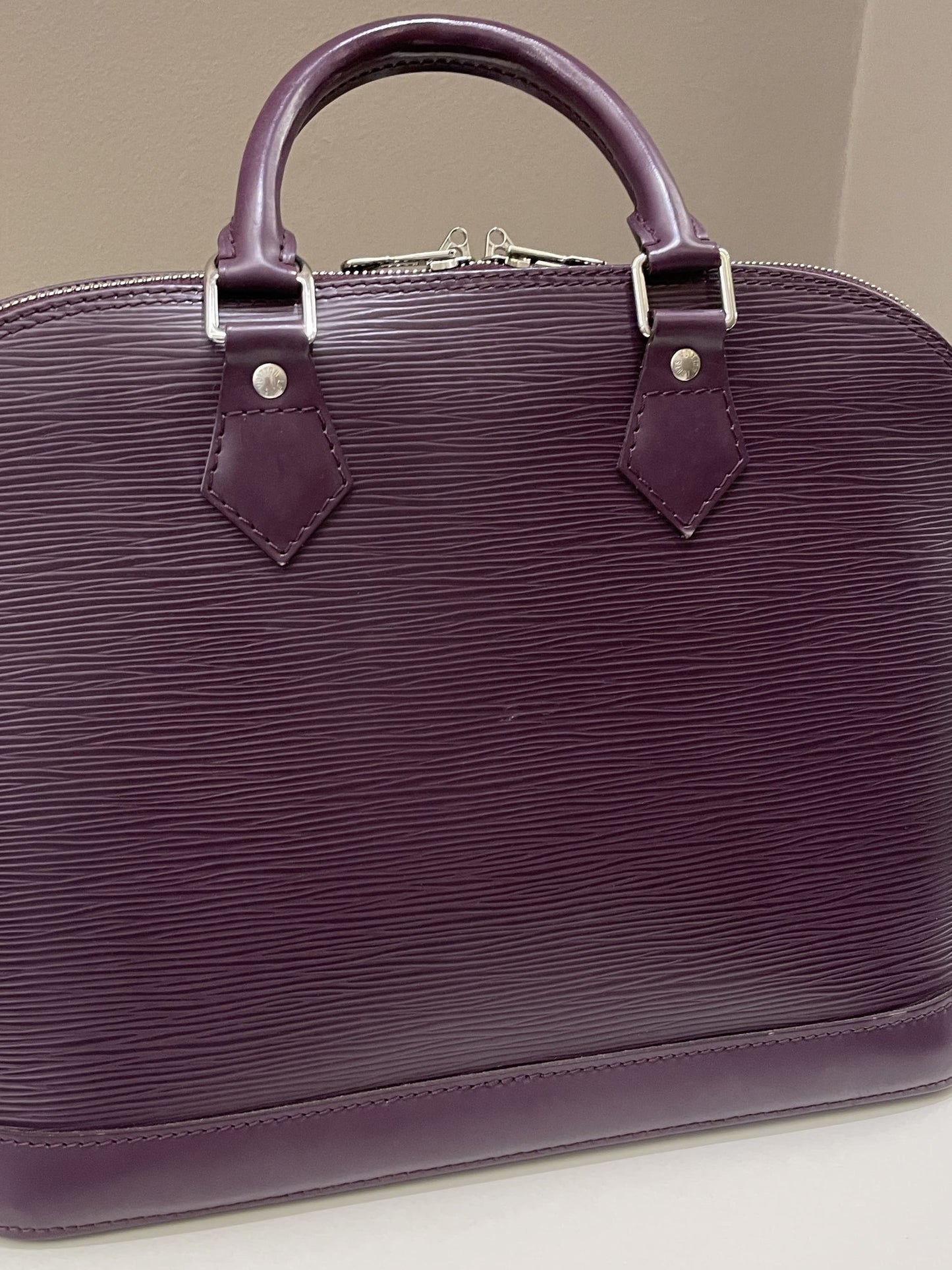 Louis Vuitton Alma Dark Purple Cassis Epi Leather