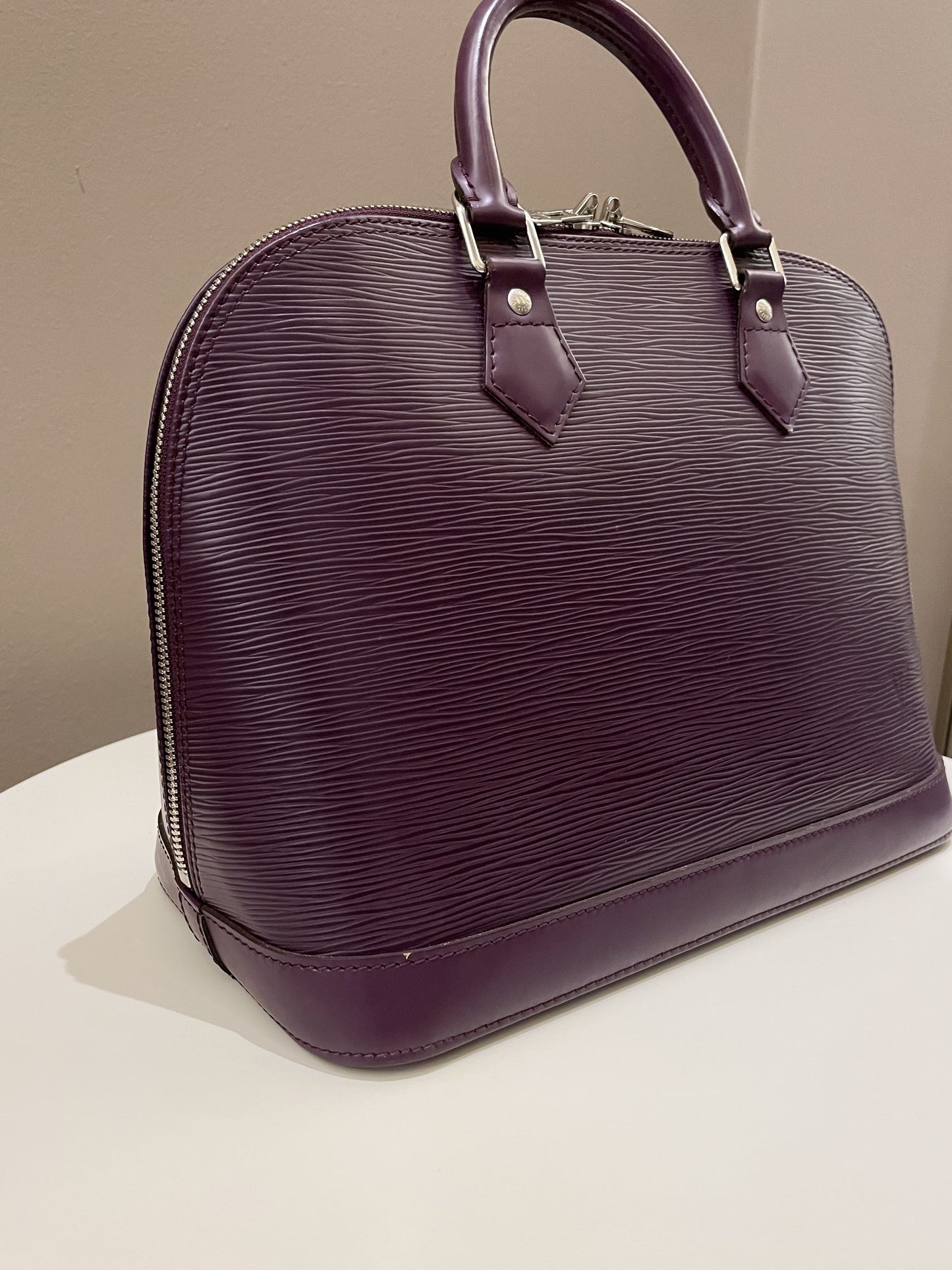 Louis Vuitton Alma Dark Purple Cassis Epi Leather