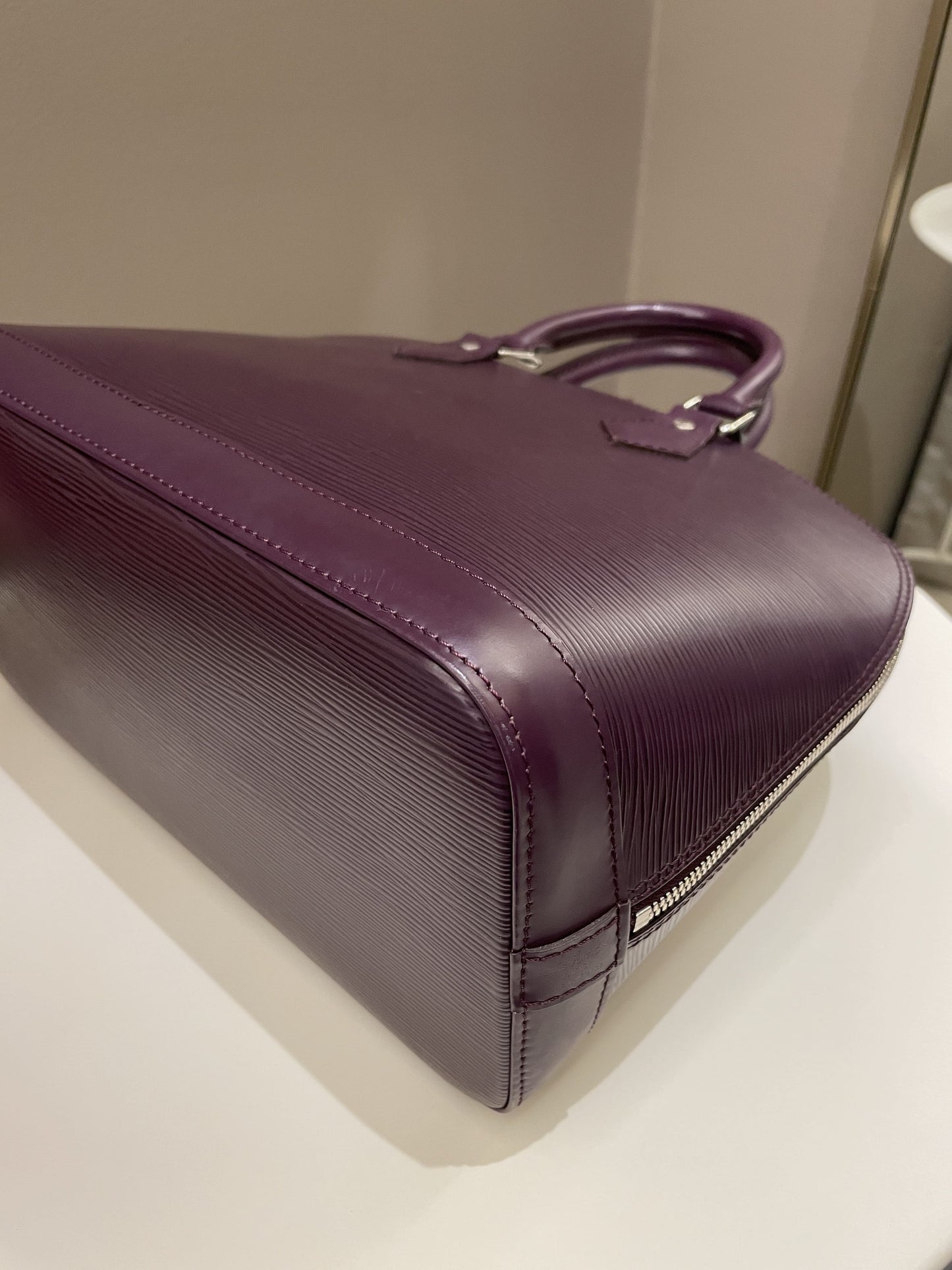 Louis Vuitton Alma Dark Purple Cassis Epi Leather