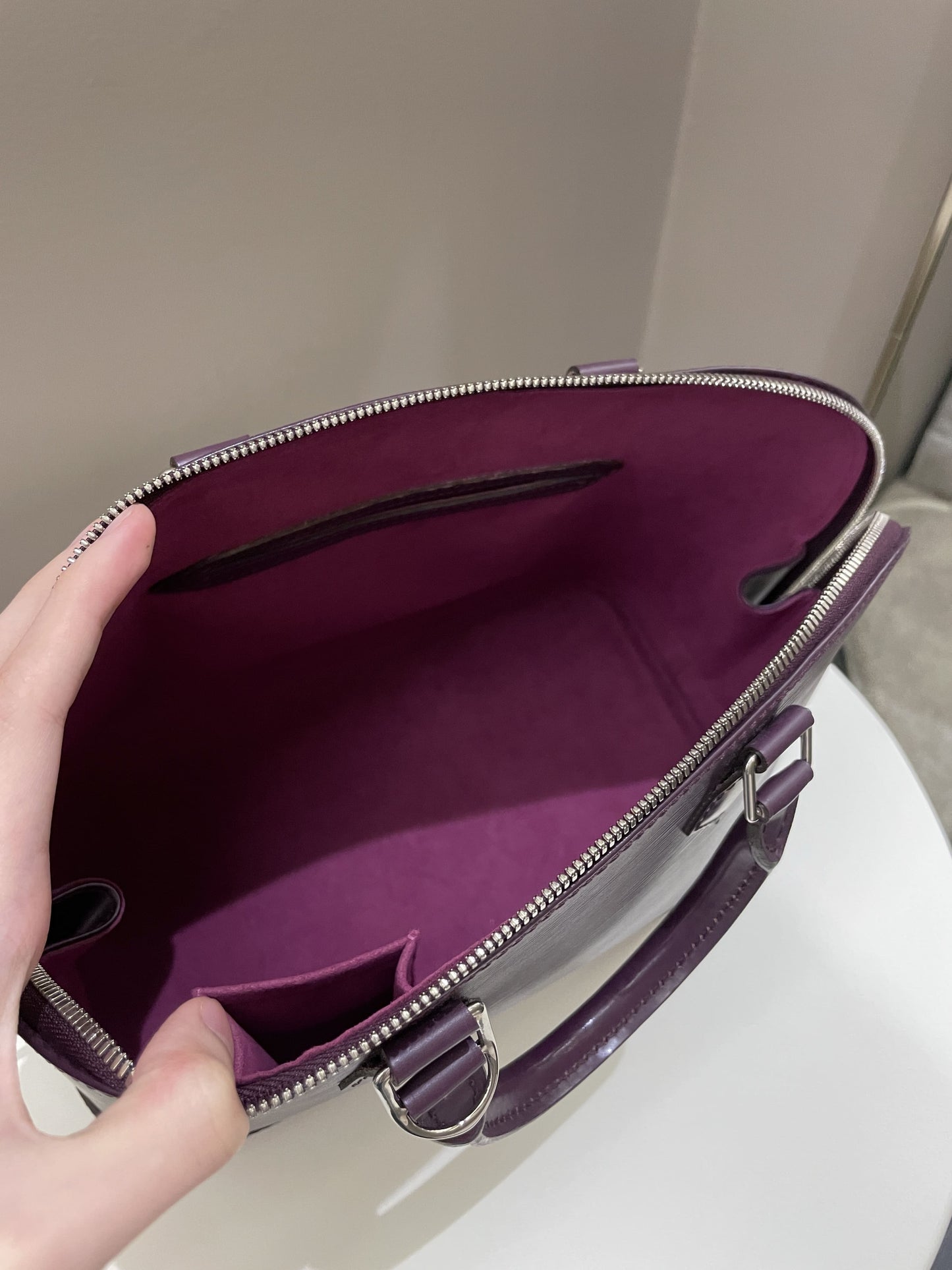 Louis Vuitton Alma Dark Purple Cassis Epi Leather