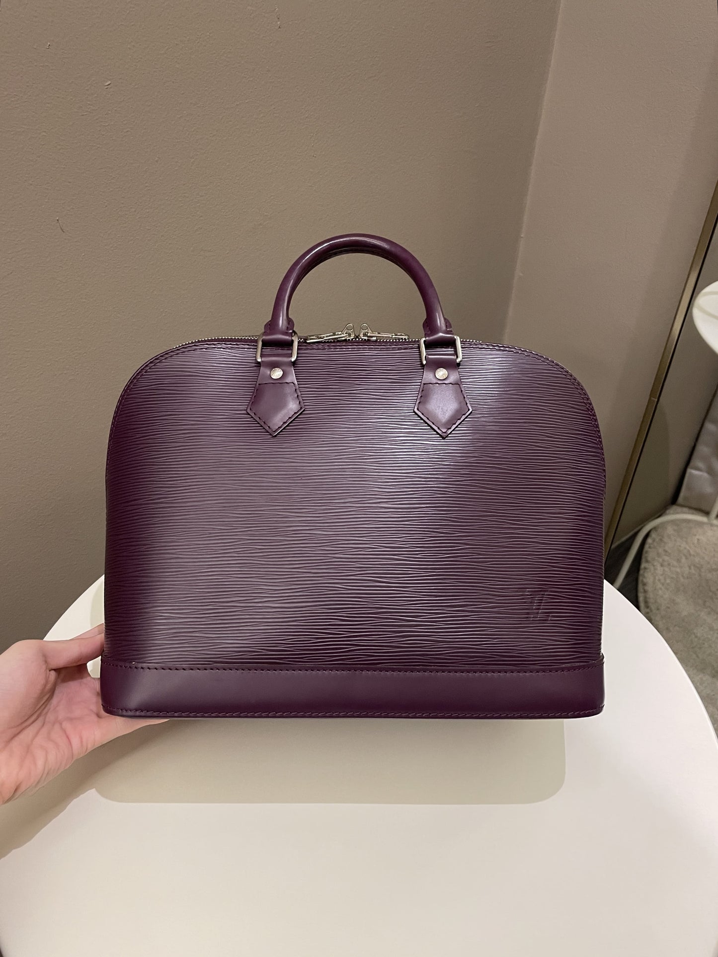 Louis Vuitton Alma Dark Purple Cassis Epi Leather