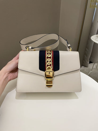 Gucci Sylvie Chain Bag Ivory Calfskin