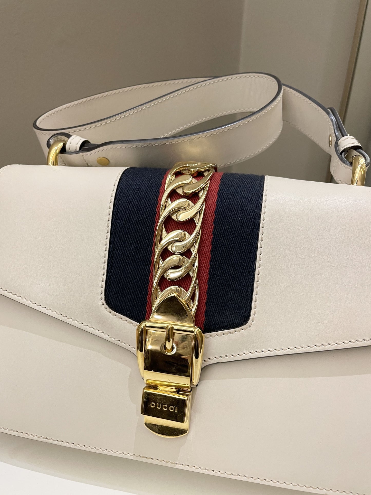 Gucci Sylvie Chain Bag Ivory Calfskin