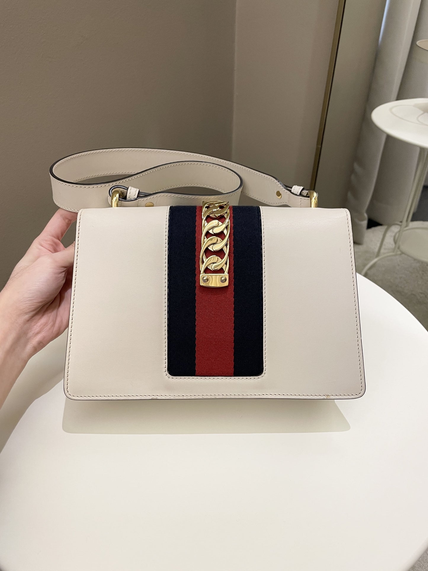 Gucci Sylvie Chain Bag Ivory Calfskin