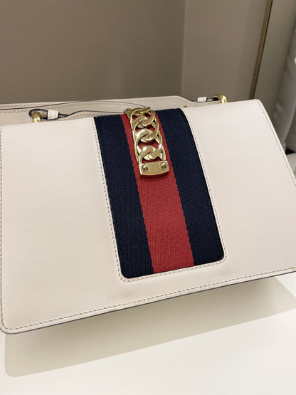 Gucci Sylvie Chain Bag Ivory Calfskin