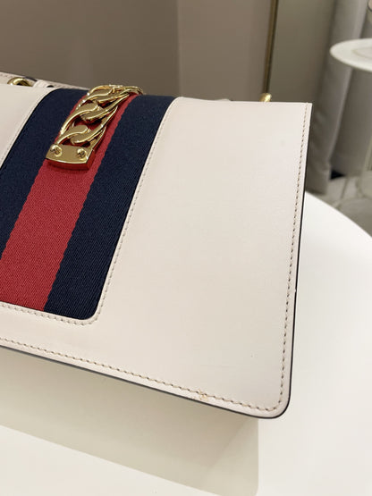 Gucci Sylvie Chain Bag Ivory Calfskin