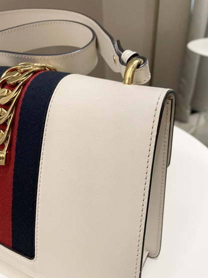 Gucci Sylvie Chain Bag Ivory Calfskin