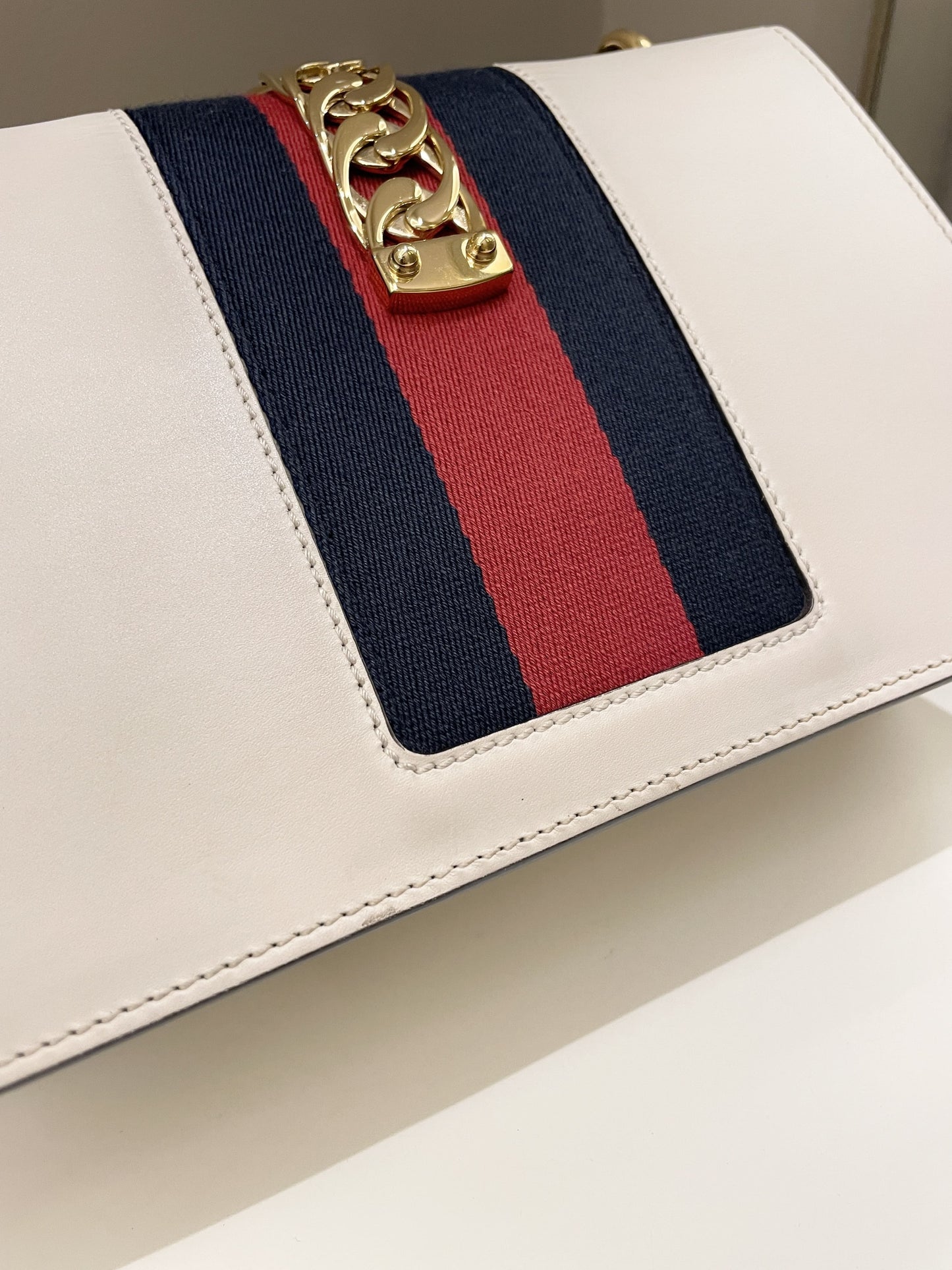 Gucci Sylvie Chain Bag Ivory Calfskin