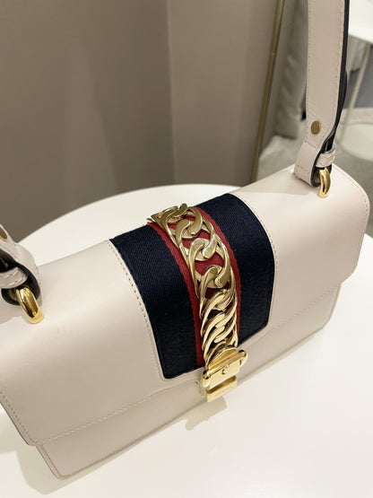 Gucci Sylvie Chain Bag Ivory Calfskin