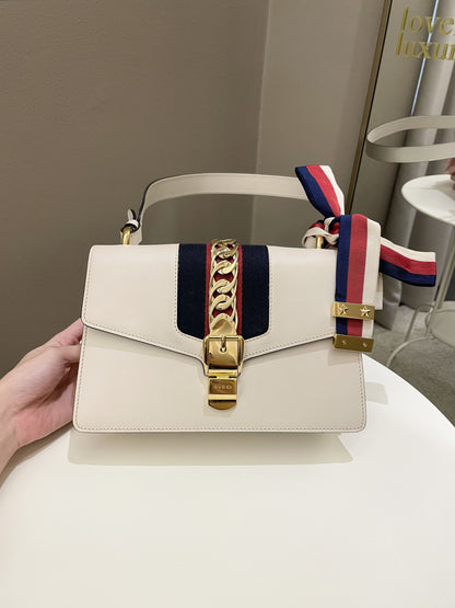 Gucci Sylvie Chain Bag Ivory Calfskin