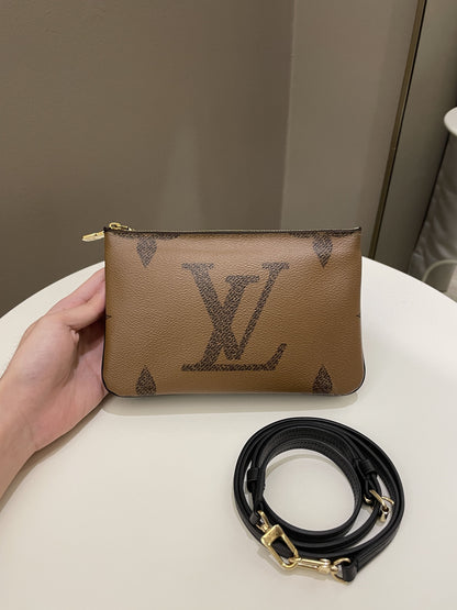 Louis Vuitton Double Zip Pochette Monogram Giant Reverse