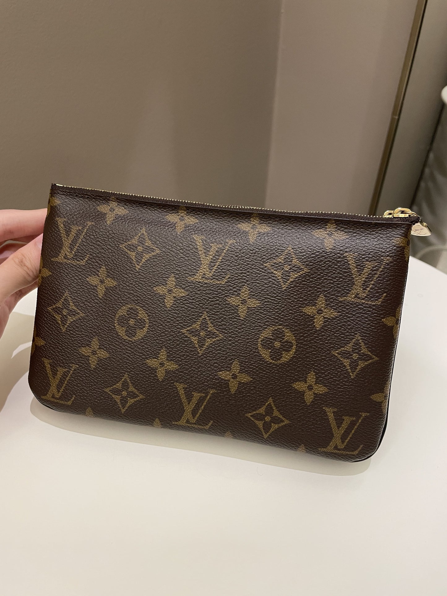 Louis Vuitton Double Zip Pochette Monogram Giant Reverse