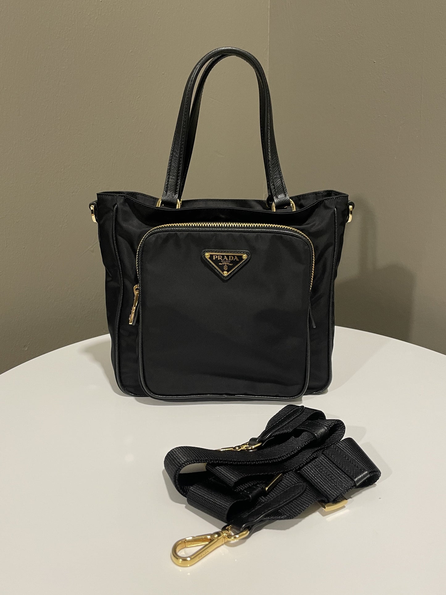 Prada Tessuto Shopping Tote Black Nylon