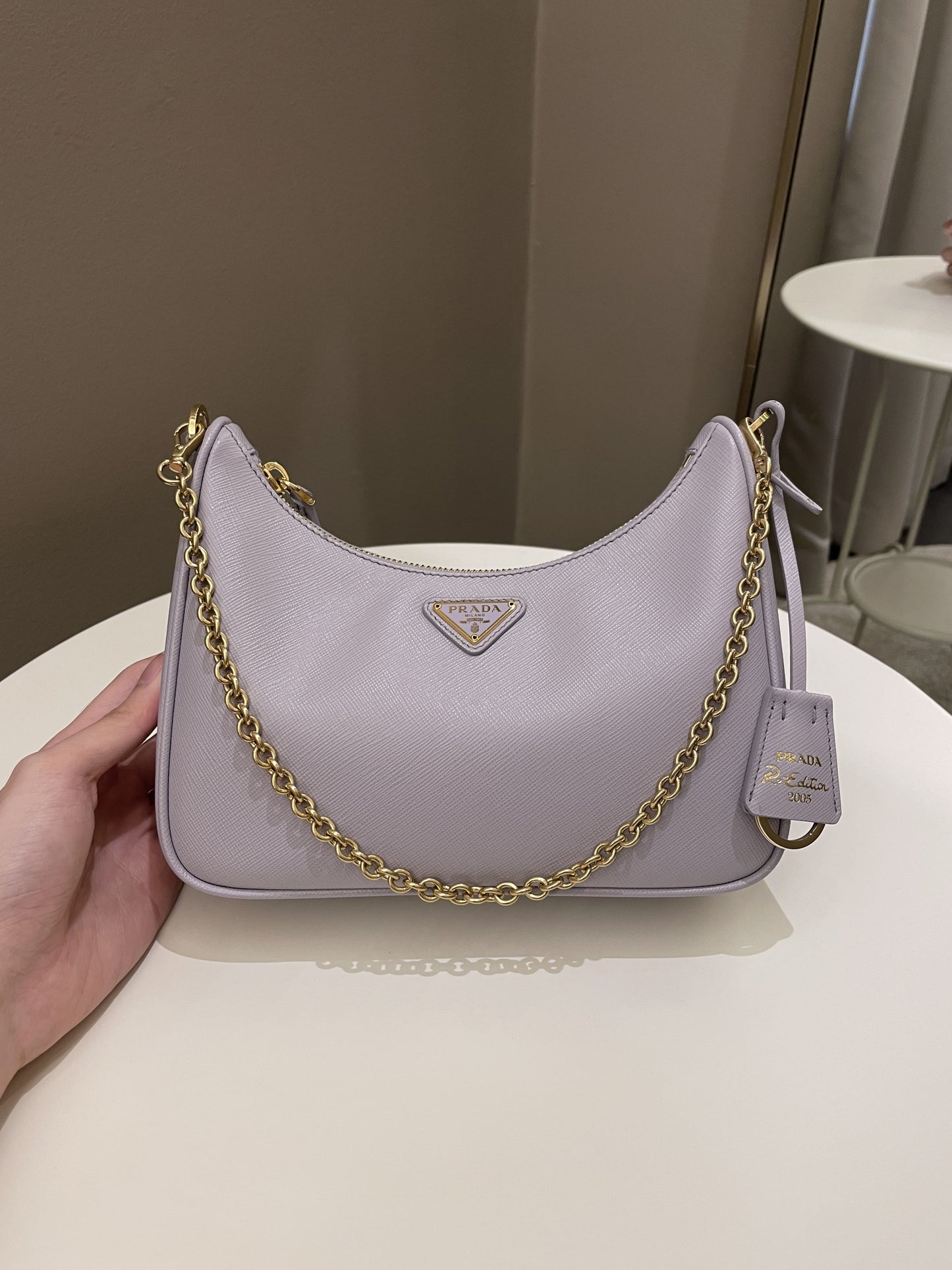 Prada Re-Edition 2005 Saffiano Bag Lilac Saffiano Leather