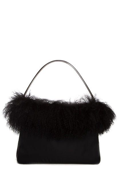 Prada Black Fur Handle Bag