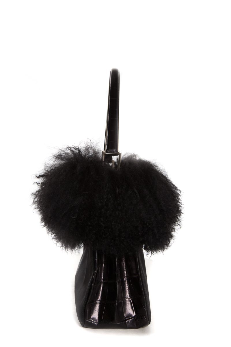 Prada Black Fur Handle Bag