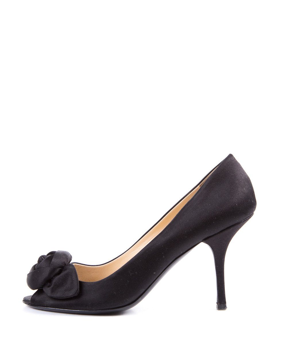 Prada Black Satin Pumps SZ 40