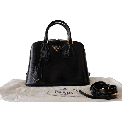 Small Prada Saffiano Vernice Promenade Bag