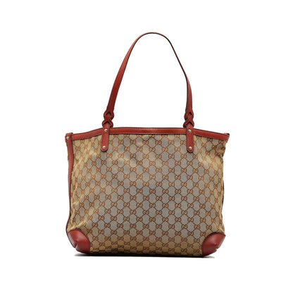 Brown Gucci GG Canvas Craft Tote Bag