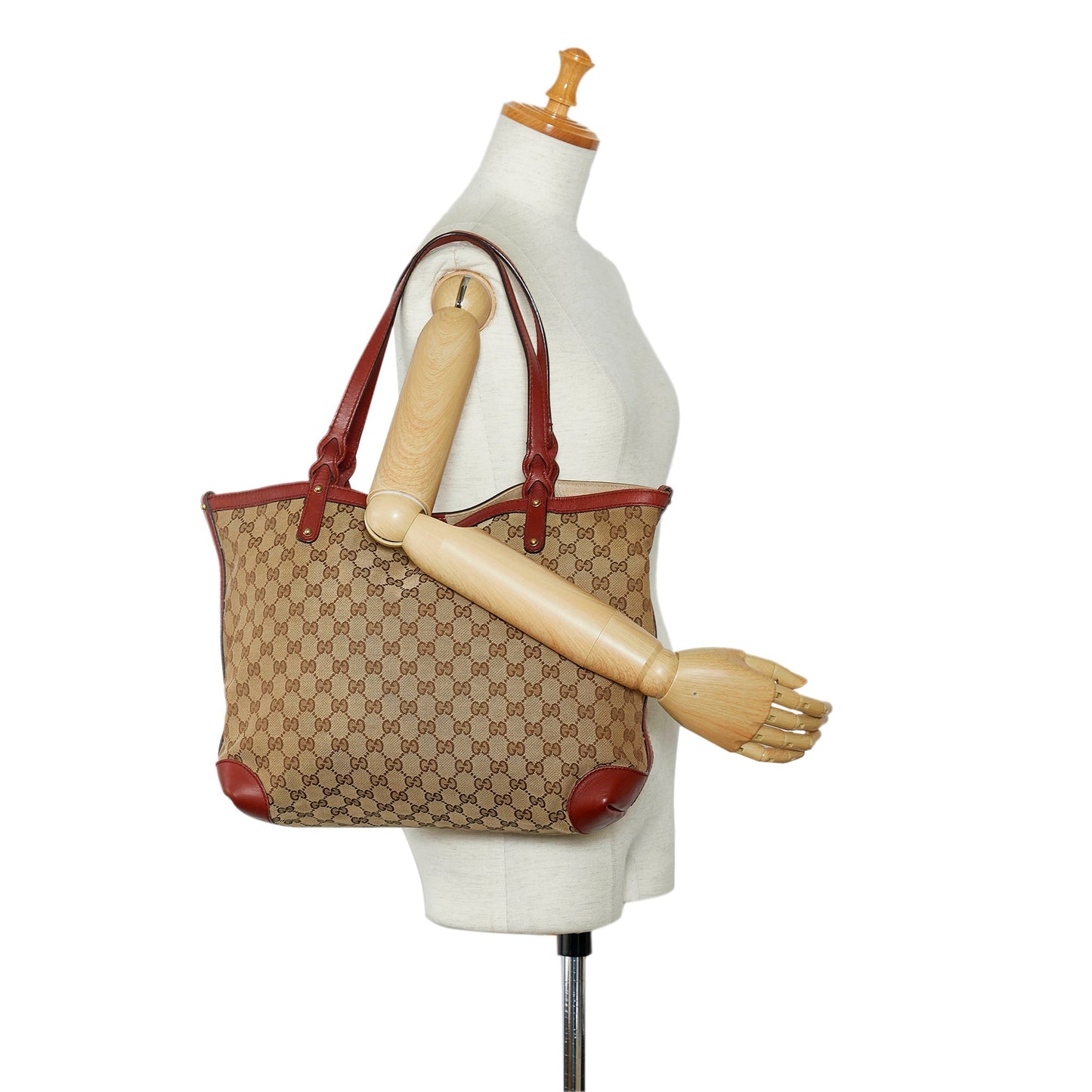 Brown Gucci GG Canvas Craft Tote Bag